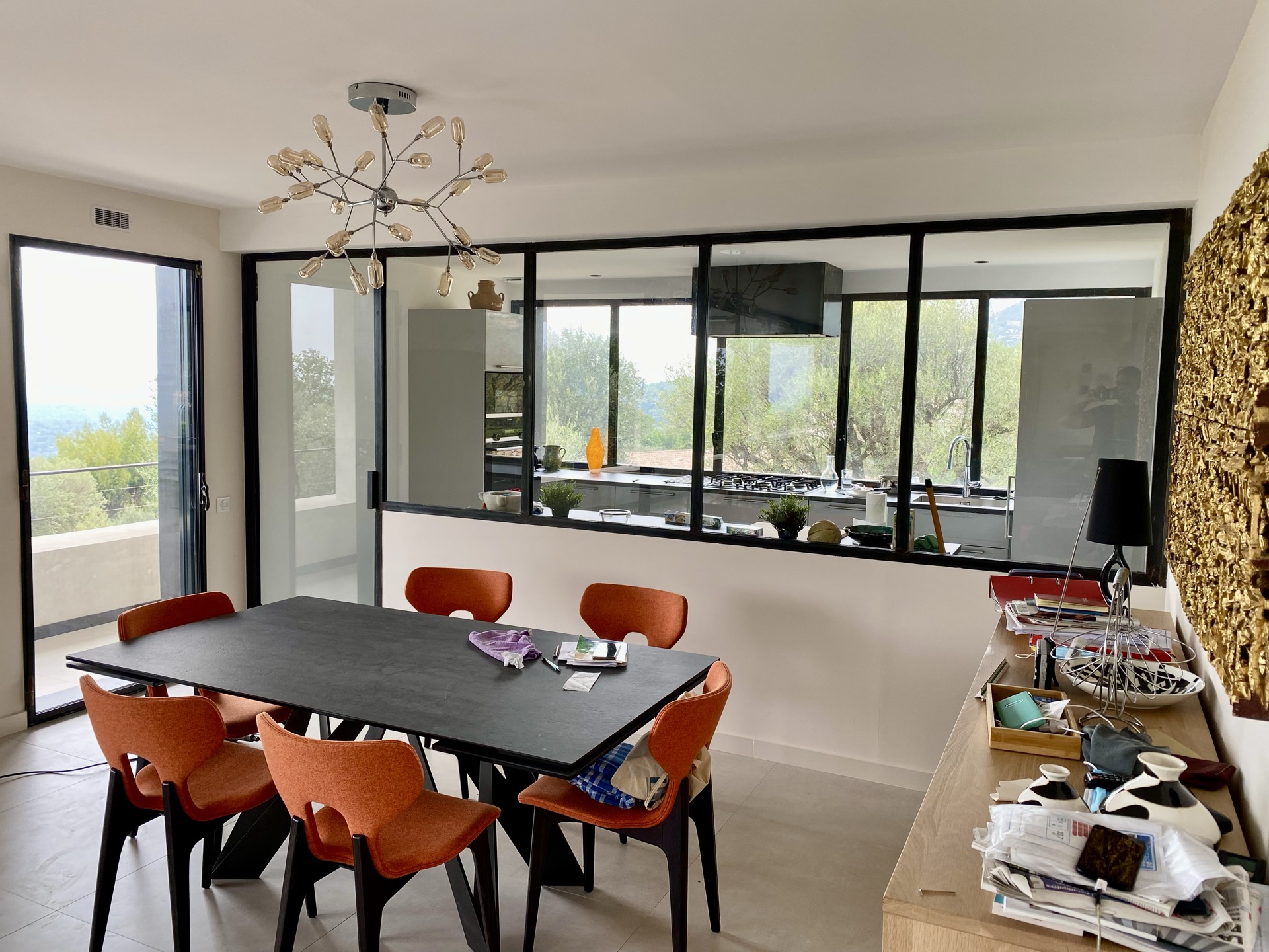 Porte vitrée en fer forgé sur mesure